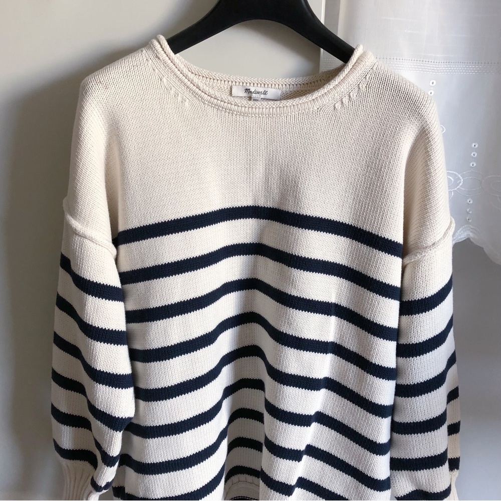 Madewell Conway Pullover Sweater in Stripe XXS NG707